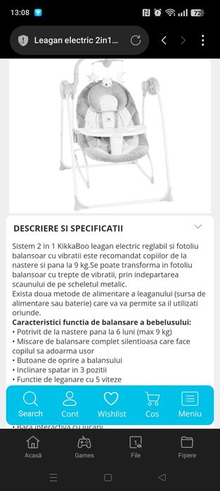 Leagă electric 2 in 1 bebelusi