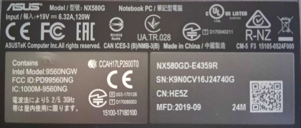 Laptop Asus VivoBok pro 15 Nx 580 GD, 16 GB, SSD M2, GTX 1050