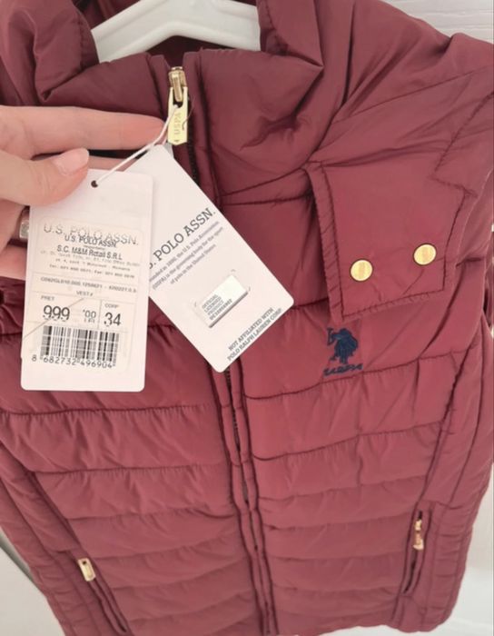 Vesta cu gluga USPA Polo marime 34 / xs noua