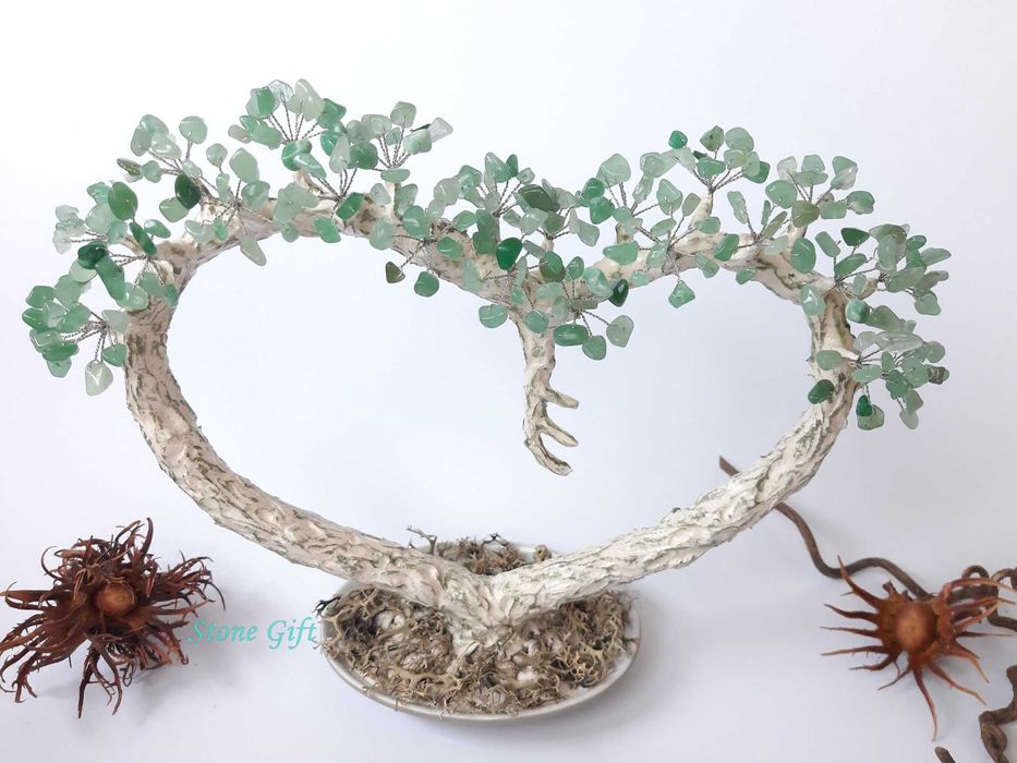 Дръвче Авантюрин Сърце, Подарък Жена, Камък Здраве, Подарък Среща