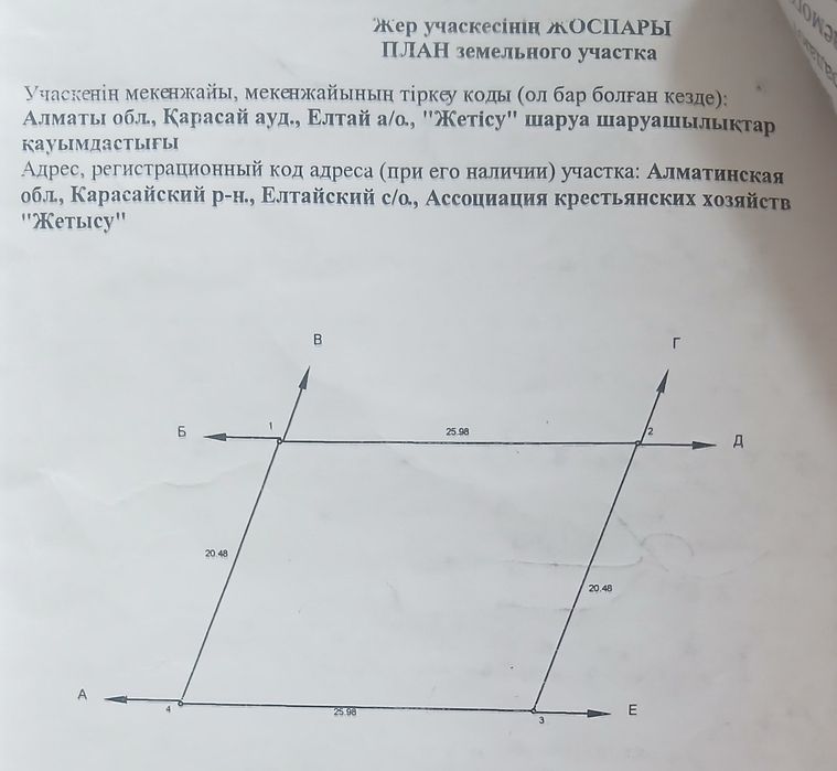 Жер сатылады Елтай Береке ауылы.