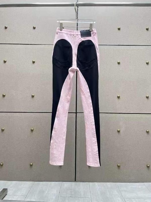 Pink denim Mugler Л размер
