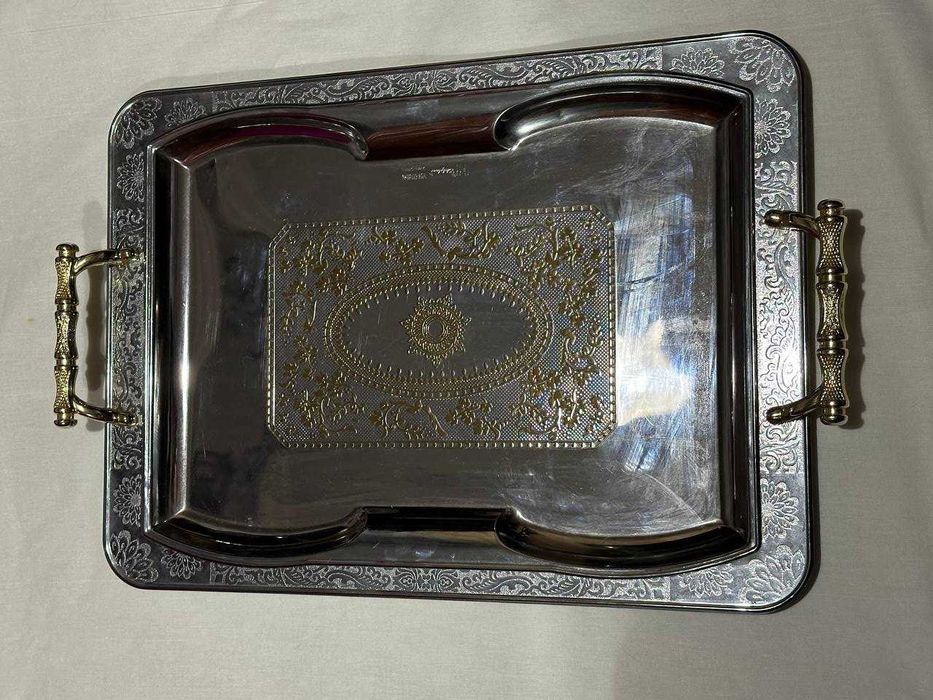 Сервировочный поднос из никелированной стали 80-х, TWIN BIRD Япония.