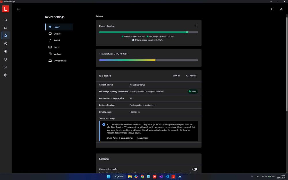 Lenovo Gaming 16'' Legion 5 Pro 16ITH6H  - i7-11800H / RTX 3070 8GB