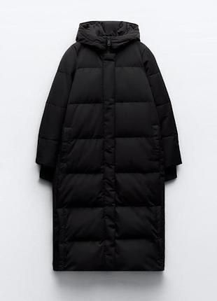 ZARA/ пуховик- анорак длинный женский