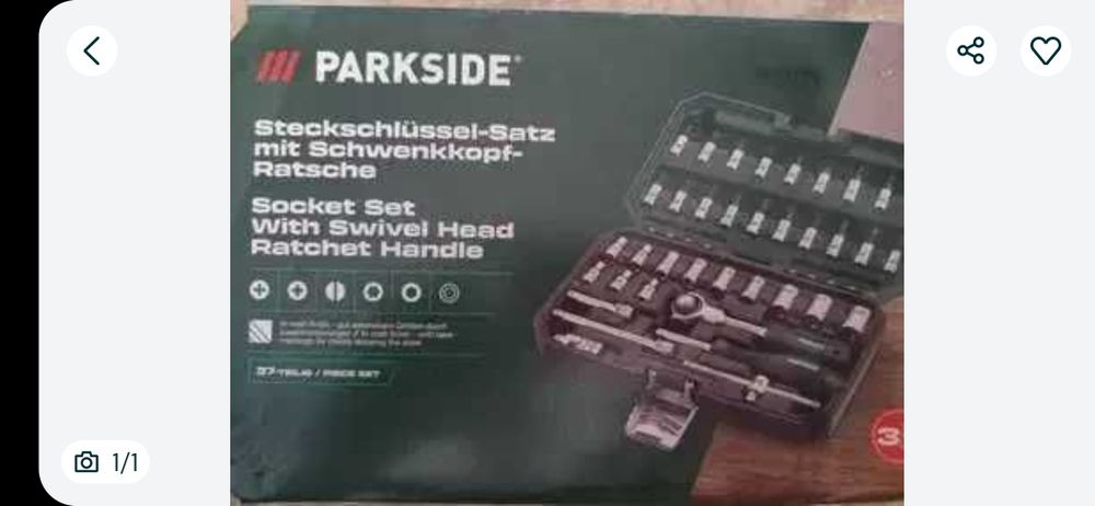 trusa cu clichet biti si tubulare parkside