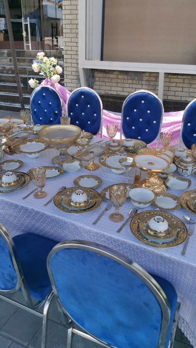 Ижарага янги стол стул посуда козон сетка тент декаратив дизайн Сандик