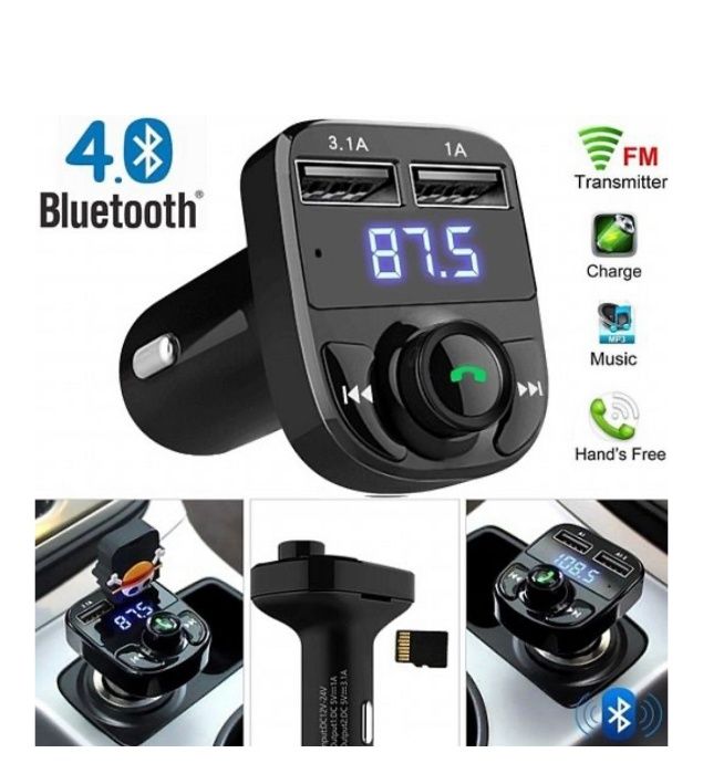 X8 Фм радио трансмитер и usb зарядно за кола handsfree bluetooth авто