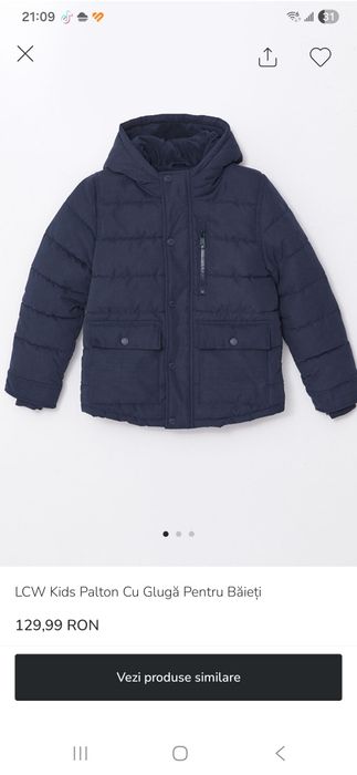 Geacă groasă,impermeabilă Lc Waikiki, pt.băieți - mărimea 140-146