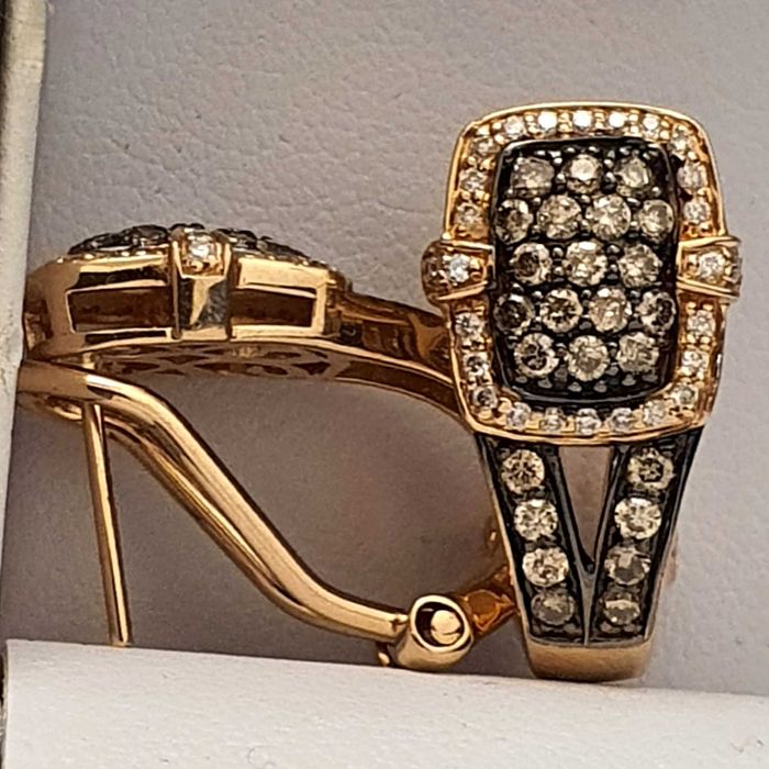 cercei aur roz 14k cu 0.97ct diamante naturale