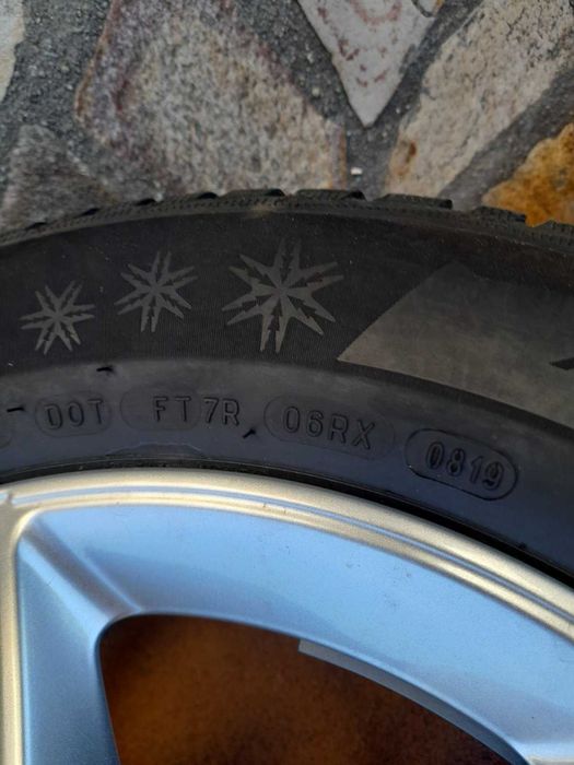 Зимни гуми Michelin Alpin5, с лети джанти mercedes, 205/60/16, ДОТ0819