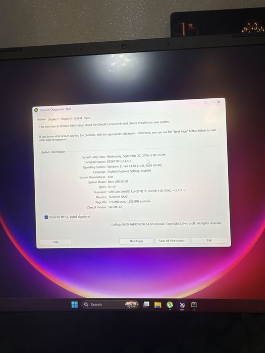 Laptop acer nitro 5
