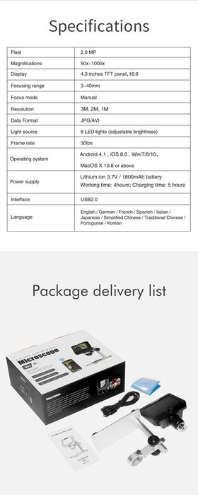 Microscop digital cu lcd