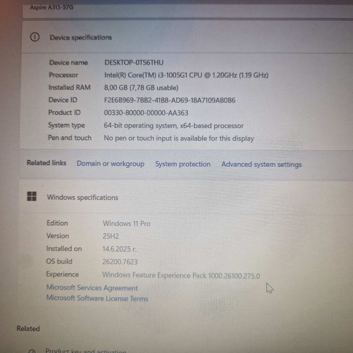 Лаптоп с видеокарта Acer Aspire 3