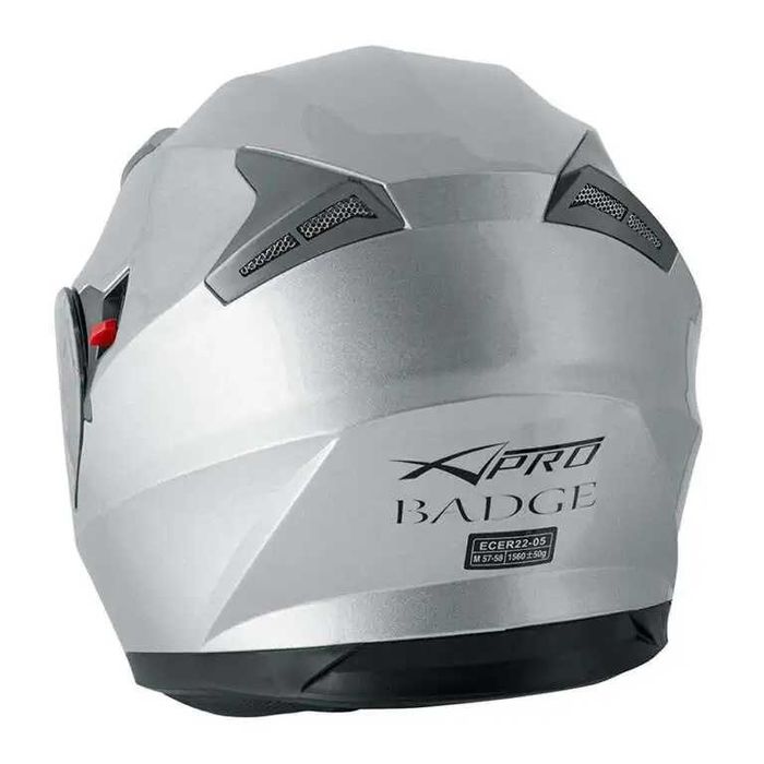 Каска шлем за мотор A-PRO BADGE SILVER