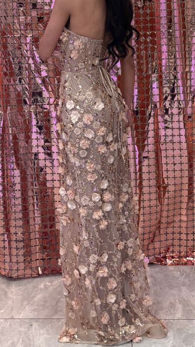 Бална рокля цвят розово-шампаснко S/XS