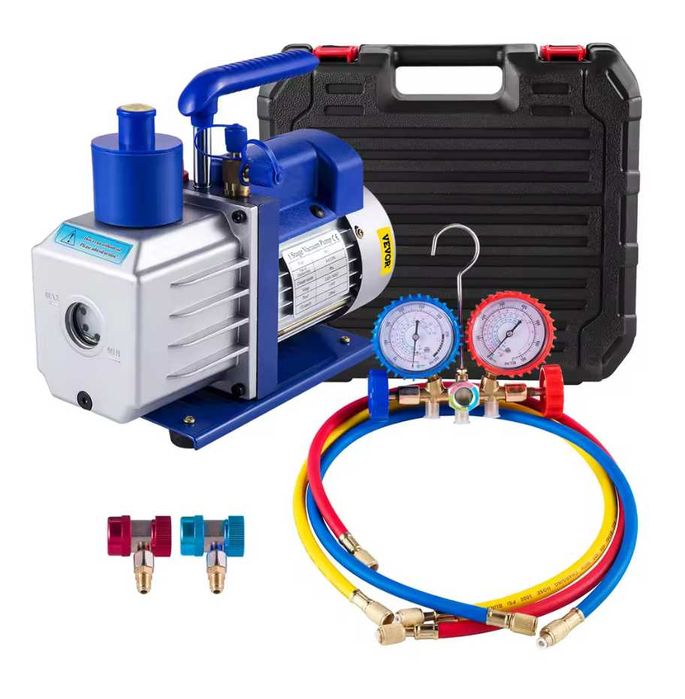 VEVOR Вакум Помпа с манометри за климатична система 120 л/м