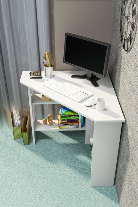 Ъглово бюро за компютър / Малко ъглово бюро / Ъглово офис бюро