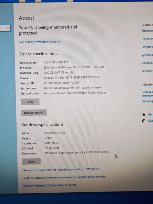 Unitate i9-13900k gaming/editare video