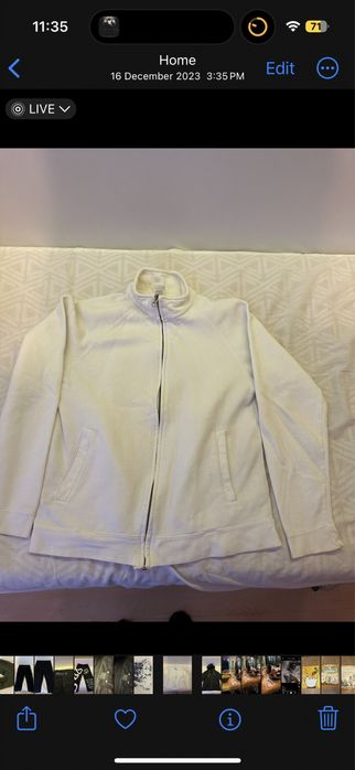 панталони-черен и зелен, бял суичер, къса блуза, черен суичер с цип