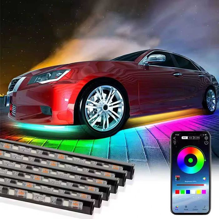 RGB LED Ленти за Под Купето на Автомобил APP 90/120 см Neon 12V