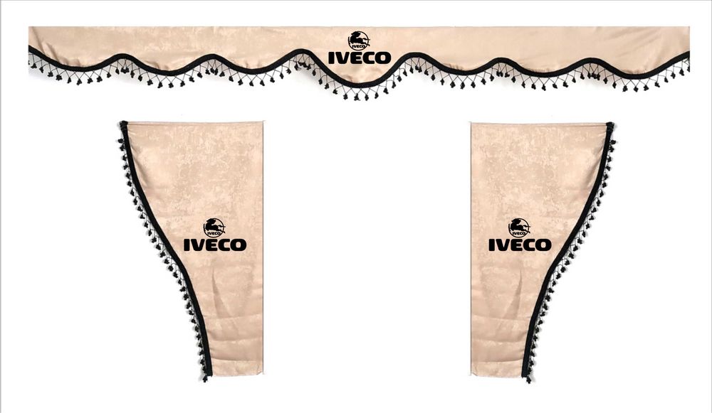 Комплект бежови пердета за камиони(две странични и едно челно)