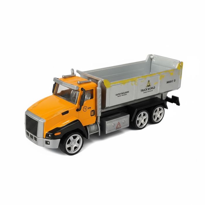 Метален строителен камион самосвал – инерционен, 1:64, Truck World