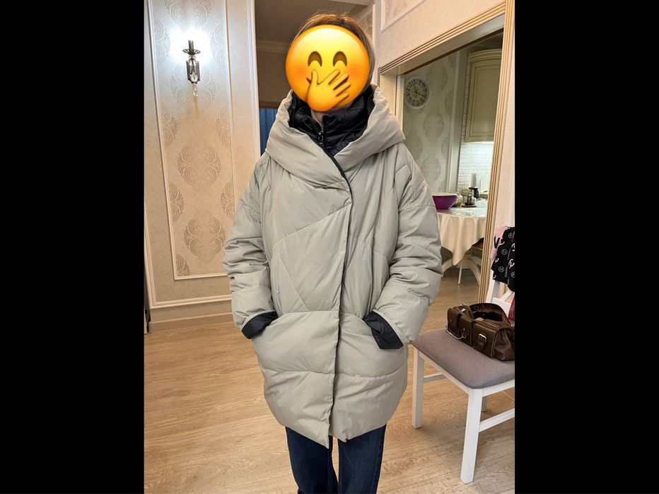 Пуховик на зиму, бежевый