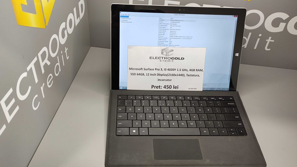 Tablet-PC Microsoft Surface Pro 3/12 Inch/I3 4020Y/4GB RAM/SSD 64GB/Tastatura/Incarcator ID1327-AG2