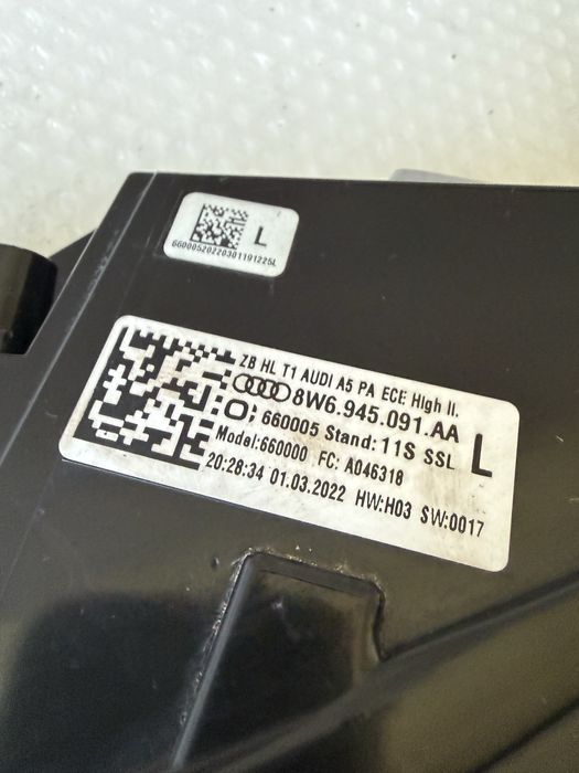 Стопове Audi A5 B9.5 B9 facelift F5 S5 RS5 Ауди А5 Европейски