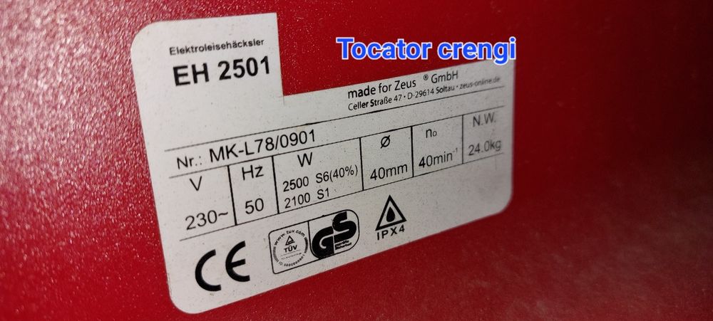 Tocator fructe legume 220v Tocator crengi cu reductor sau fara