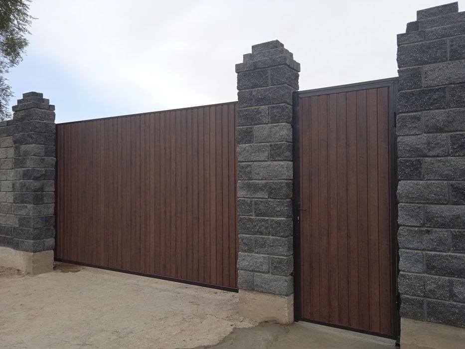 Откатные ворота, Установка автоматики. Сварочные работы.