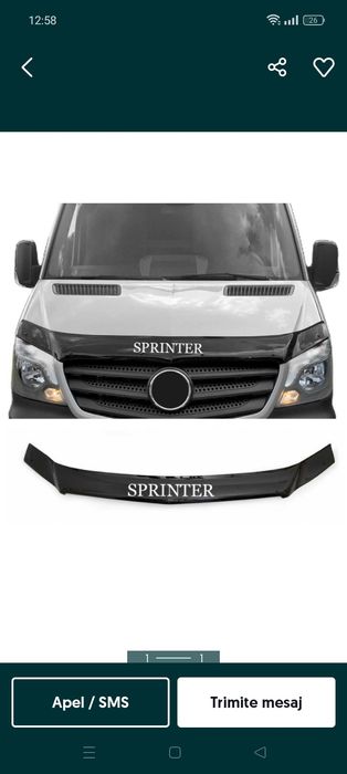 Deflector capota sprinter 4mm grosime cu scris