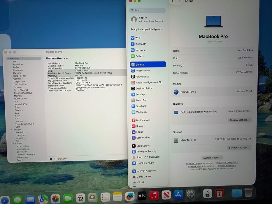 MacBook Pro 14" M4 MAX 16-CPU, 40-GPU, 64GB RAM, 1TB SSD В ГАРАНЦИЯ