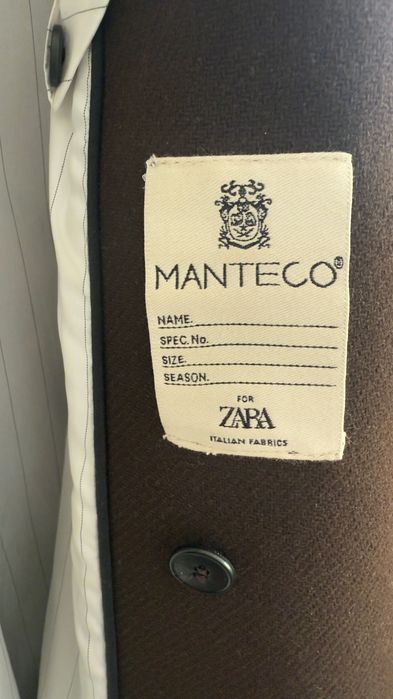 Премиум дълго палто Zara с плат от италианската фабрика Manteco