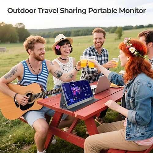 Нов 15.6'' Преносим IPS Монитор USB-C HDMI за Лаптоп PS5 Xbox с калъф