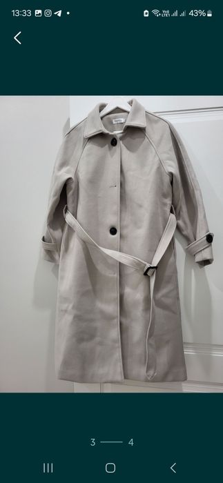 Пальто серое демисезонное