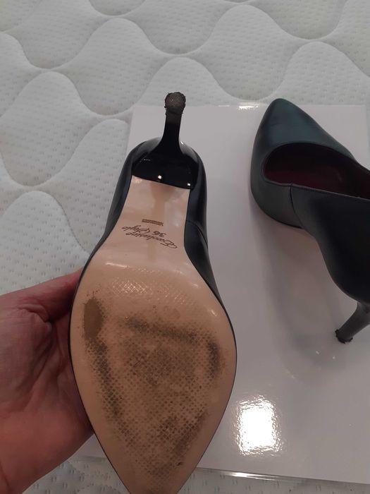 Дамски обувки естествена кожа с висок ток