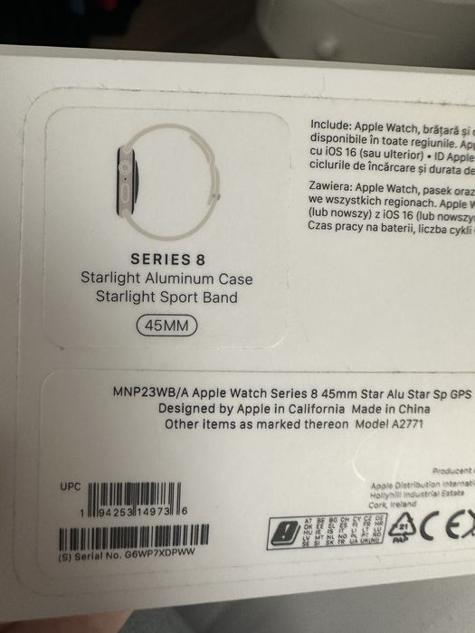 Apple watch seria 8 Starlight Aluminium