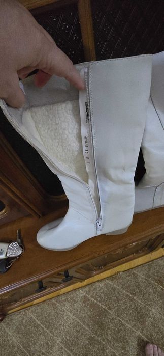 Сапоги кожанные белые Австрия