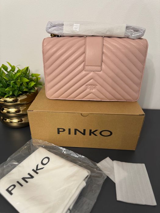 Geanta Pinko Love Classic Chevron - piele naturala