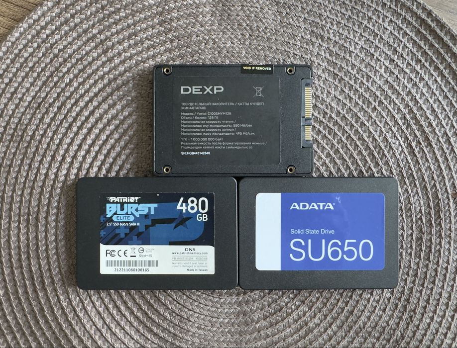 SSD новые Patriot ADATA DEXP 128GB 480GB SATA III 2.5'