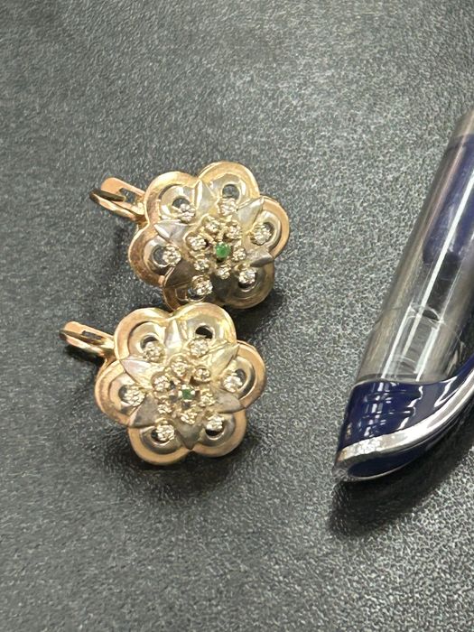 Золотые серьги 585 проба (советское)