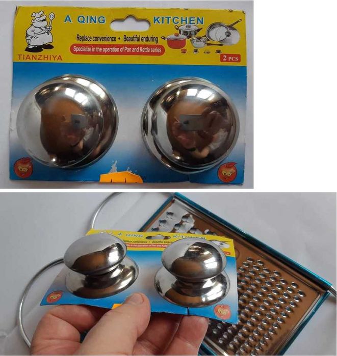 2 răzătoare oțel inox + 2 butoni inox pentru capace