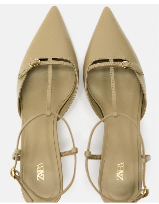 Pantofi Zara piele naturala decupat spate 37