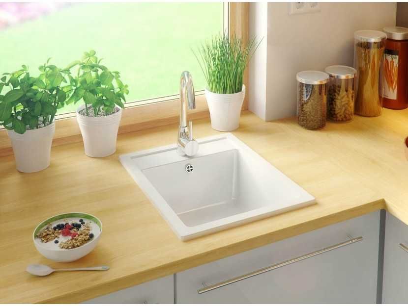 Кухненска Мивка от гранит Рига 40 XL 380 x 500 Бяла -37% НОВО