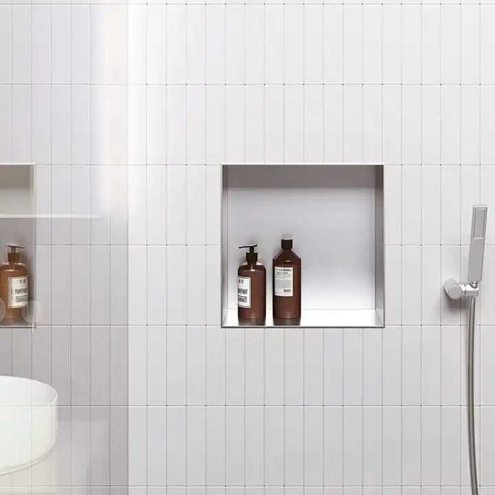 Raft incastrat patrat, inox periat, Wall-Box 30x30x10cm / 60x30x10cm