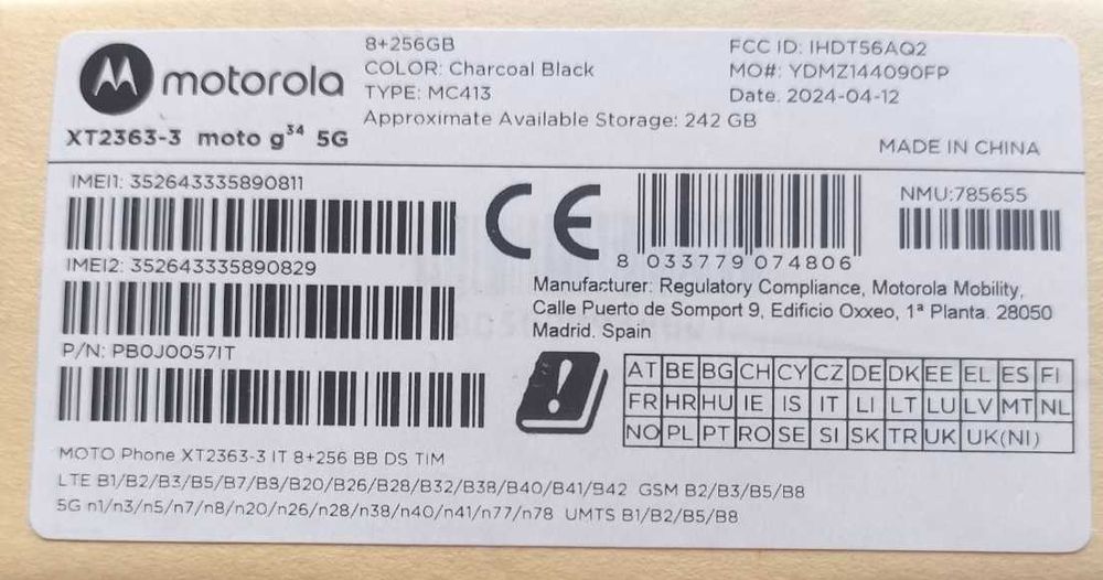 Moto G34 5G 256GB 8GB RAM