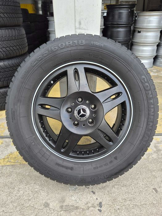 4 ROTI Jante + Anvelope M+S - 265/60/18 - 5x130 - OEM Mercedes G-Class W463 - Continental 2024 + Senzori Presiune OEM