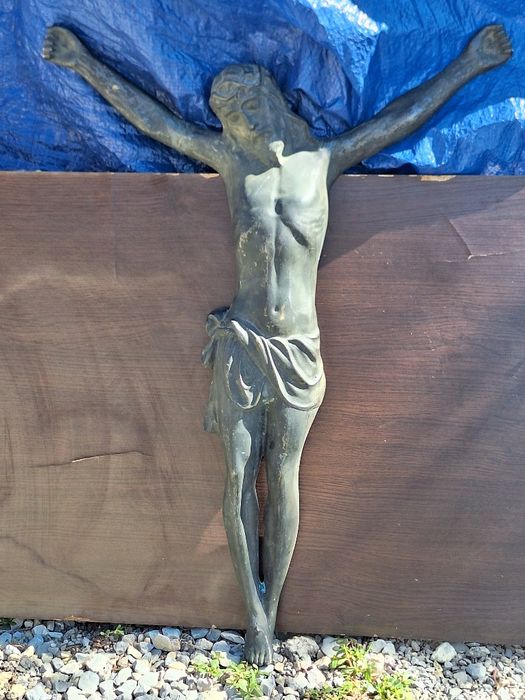 Огромно старинно бронзово разпятие 72/50см